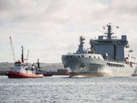 British Navy’s Tide-class tanker RFA Tiderace arrives for customisation programme