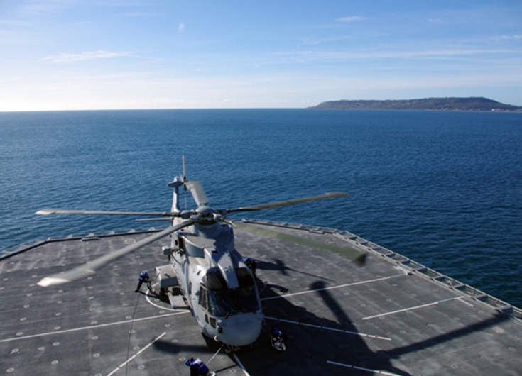 British Royal Navy's RFA Tidespring completes first helicopter deck landing