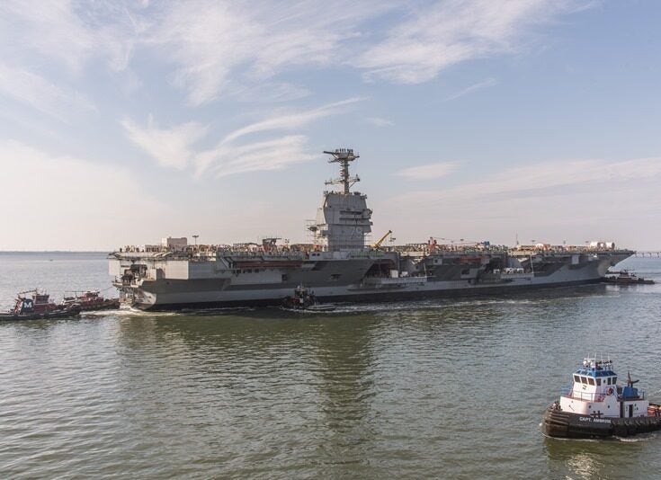 HII launches US Navy’s aircraft carrier John F Kennedy into water