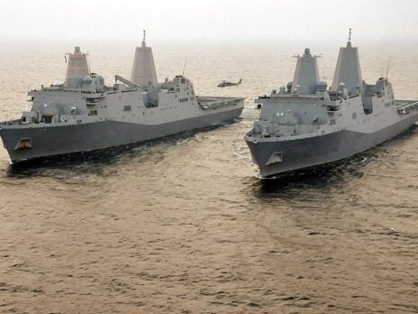 US Navy launches San Antonio-class amphibious transport dock ship
