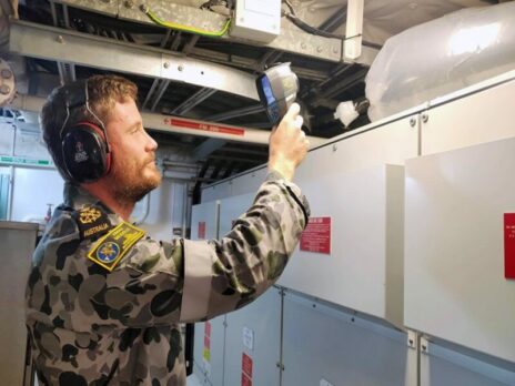 Technical sailors onboard HMAS Melville perform PMR investigation