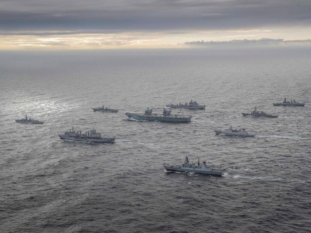 FULL UK aCARRIER STRIKE GROUP ASSEMBLED FOR FIRST TIME