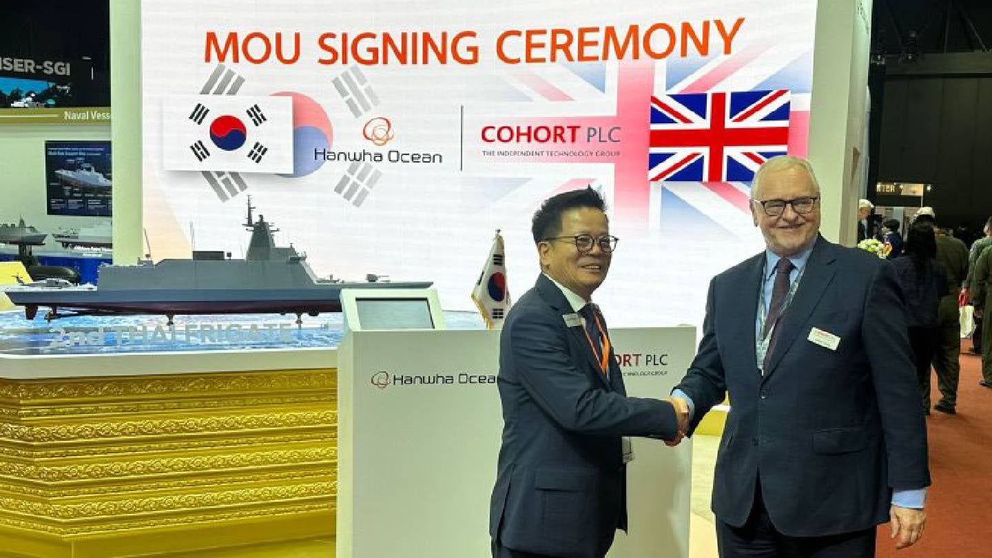 Cohort and Hanwha Ocean MoU for RTN frigate programme