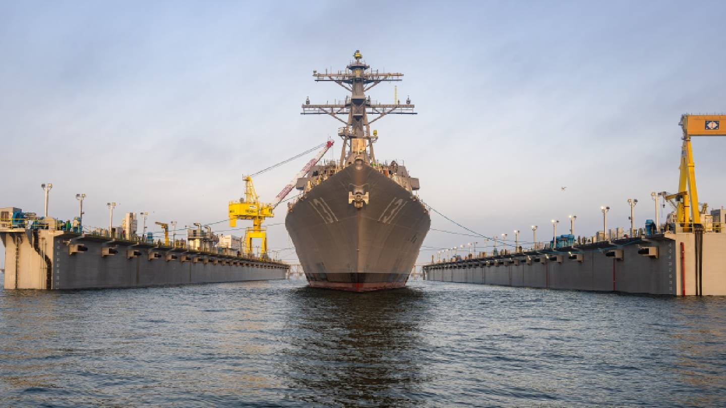 Ingalls Shipbuilding launches guided missile destroyer George M. Neal