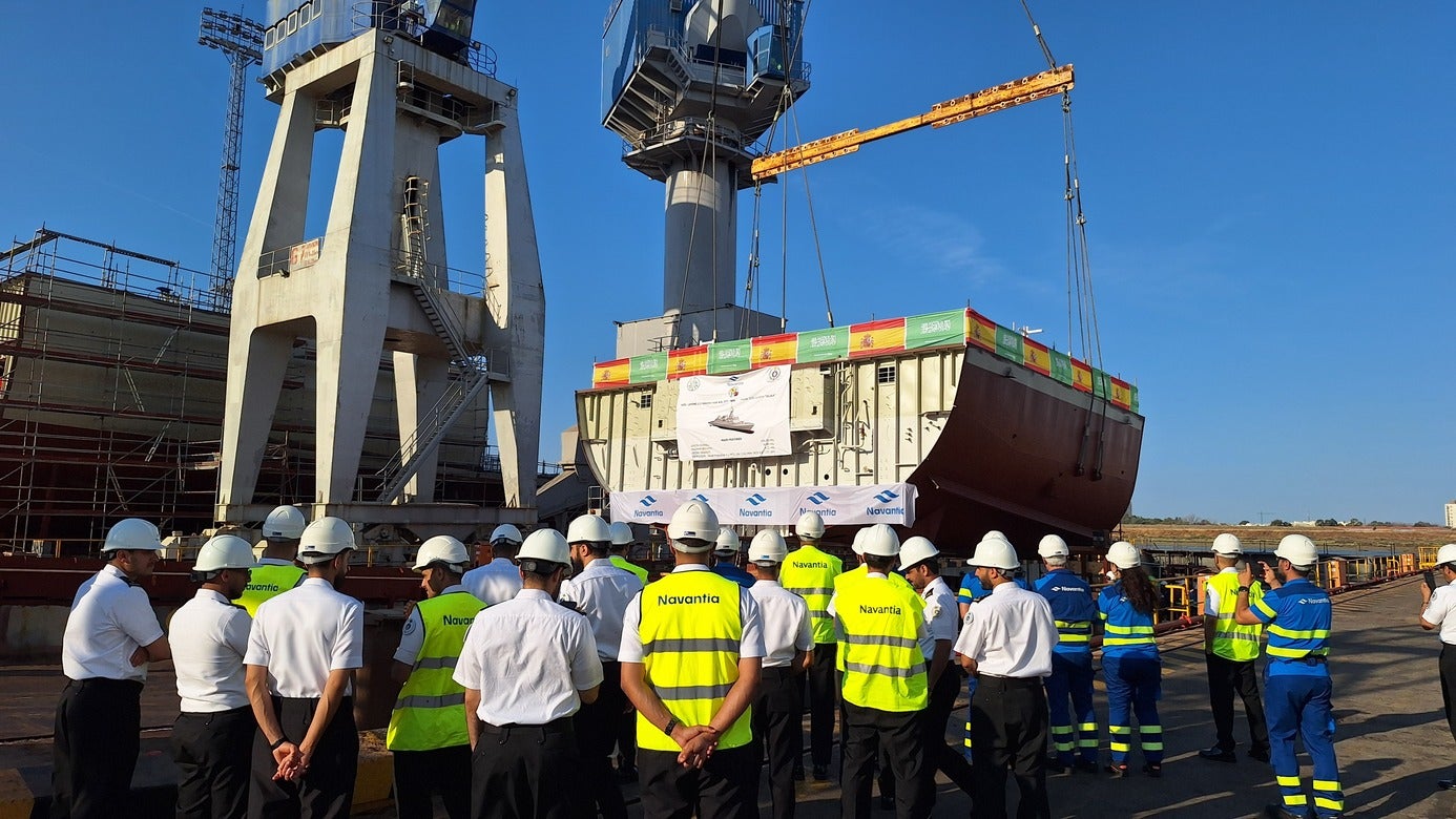 Navantia Lays the Keel of the Eighth Corvette for Saudi Arabia at the San Fernando Shipyard-feature-image