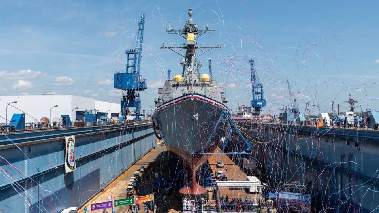 US Navy Launches Future USS William Charette in Maine