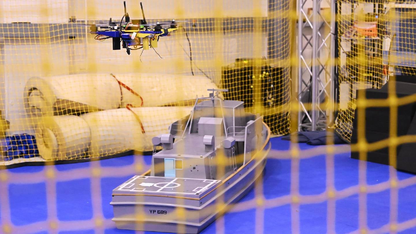NAWCAD tests GPS-free drone landings on moving Navy ships